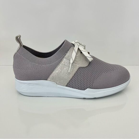 MUNRO Sandie Sneaker in Gray Leather Size 6.5W NEW - Picture 1 of 13